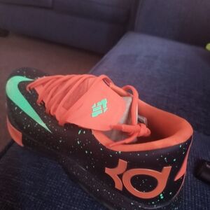 Nike KD Sneakers - Black with Orange and Green Highlights